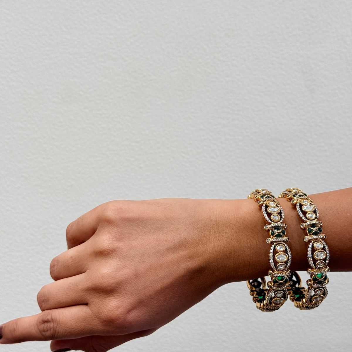 Ruby Kundan-Inspired Designer Bangle Set