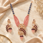 Peacock Motif Beaded Necklace Set