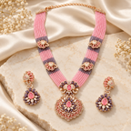 Blush Floral Beaded Necklace Set