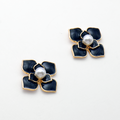 Midnight Bloom Pearl Stud Earrings