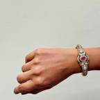 Emerald Statement Bracelet with Polki & CZ