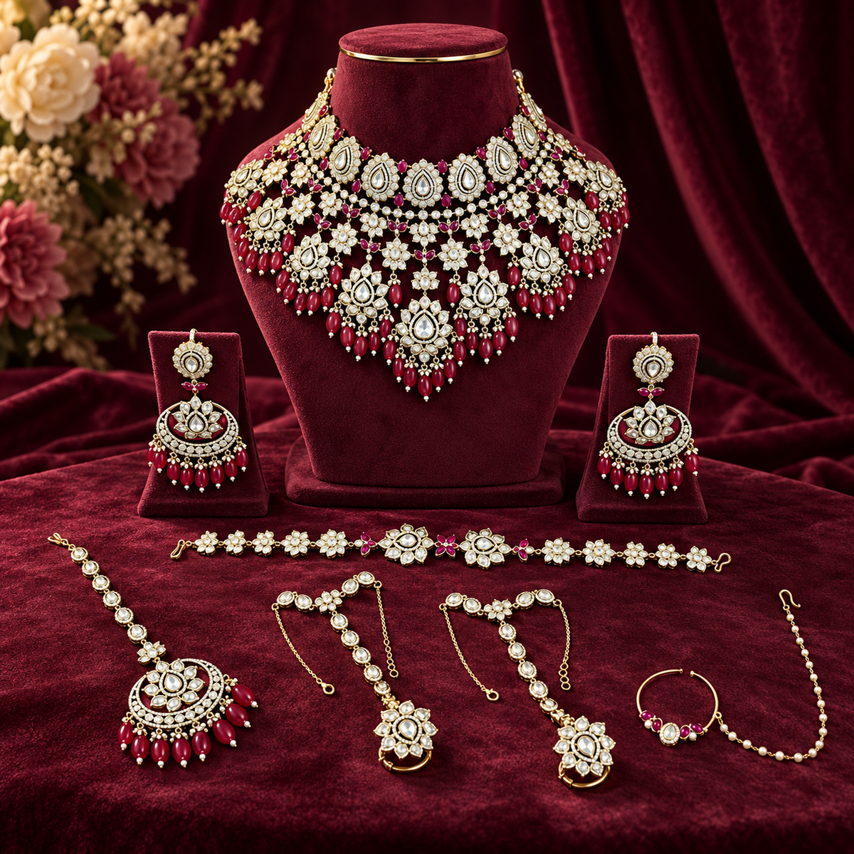 Rajshree Kundan-Inspired Bridal Jewellery Set