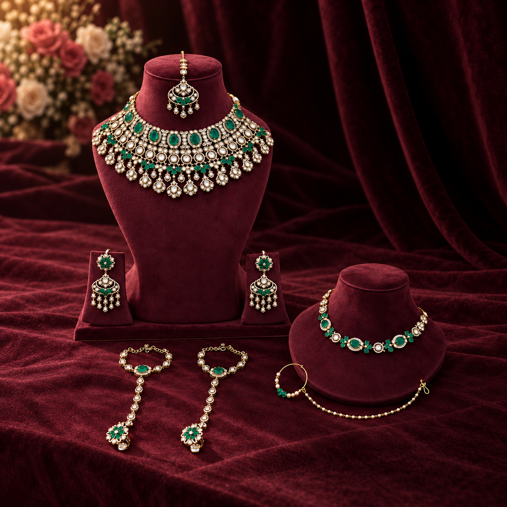 Rajwada Kundan-Inspired Bridal Jewellery Set