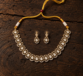 Vedilora® Premium Teardrop CZ Necklace Set with Matching Earrings | Gold-Tone Bridal & Festive Jewellery