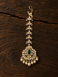 VEDILORA Fashion Jewellery Green & Red Victorian Plated Ethnic Kundan Tikka