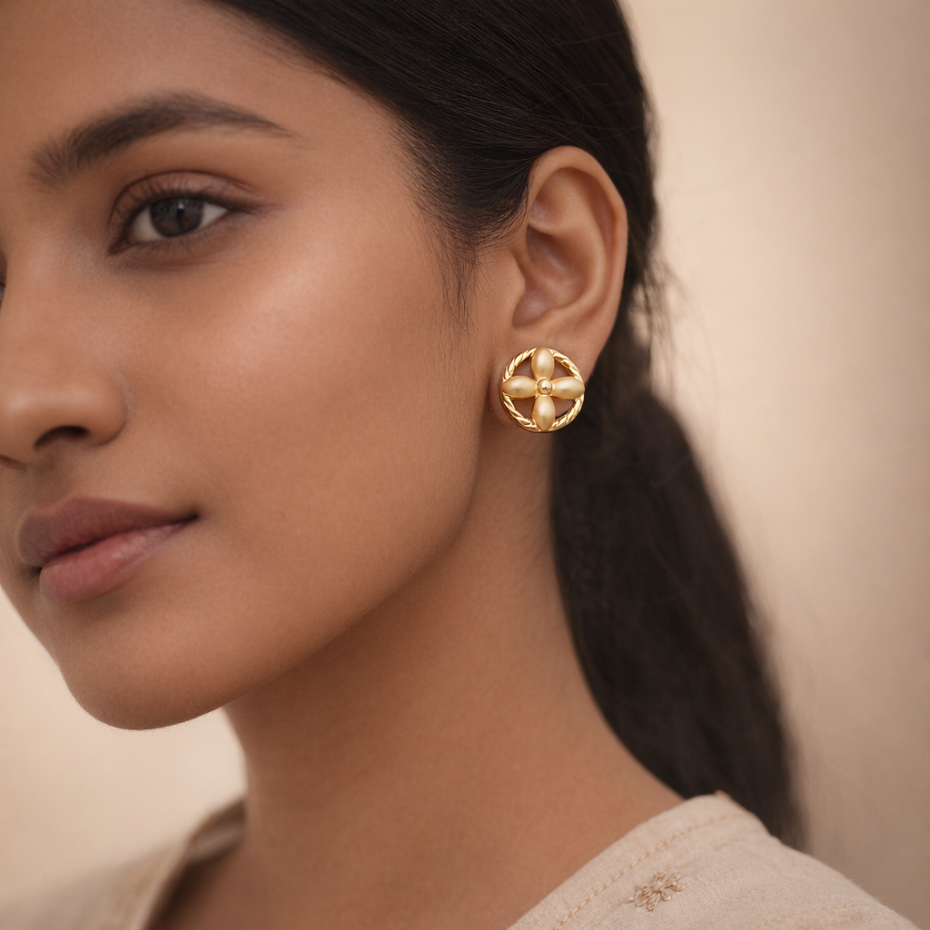 Golden Blossom Classic Stud Earrings