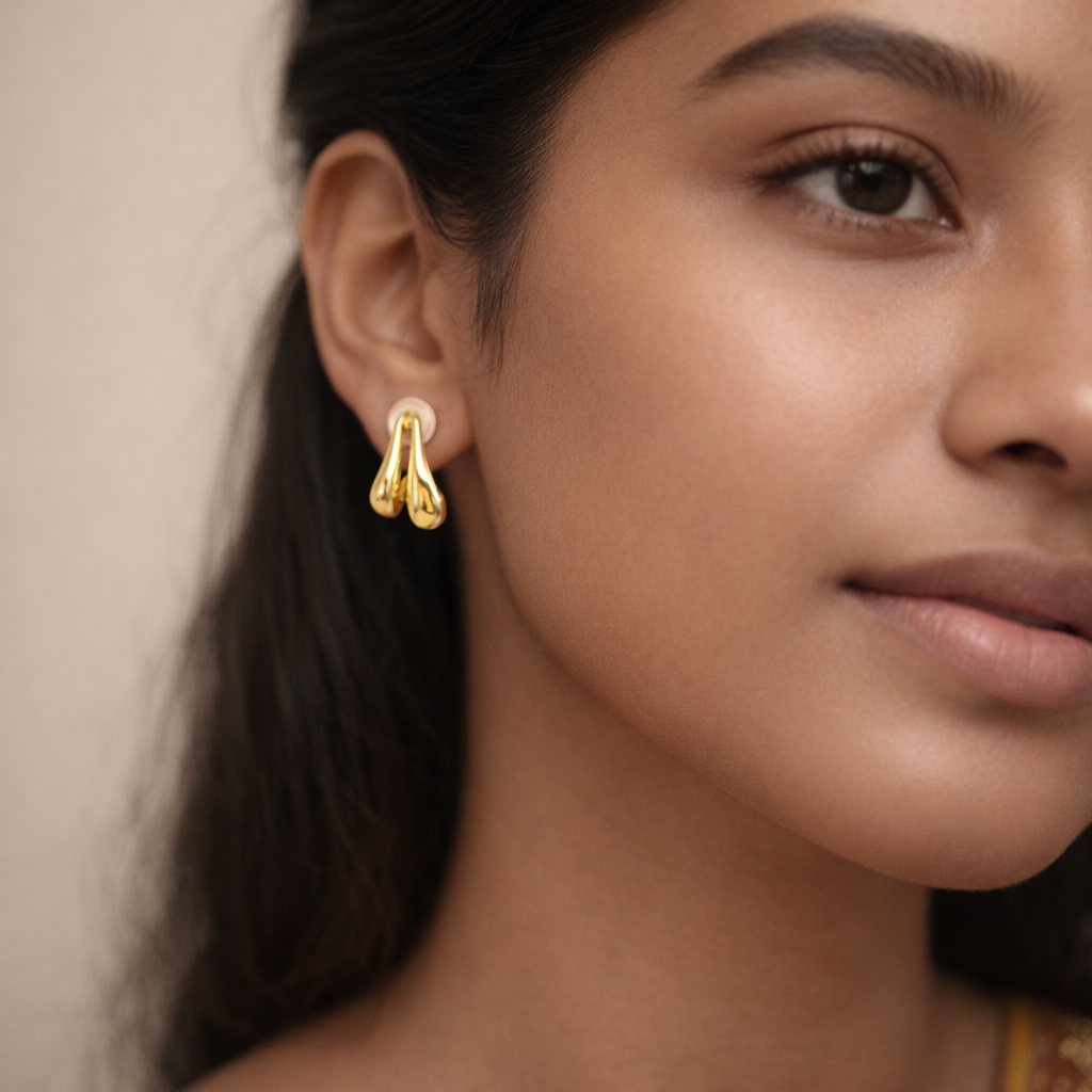 Radiant Abstract Gilded Drop Earrings
