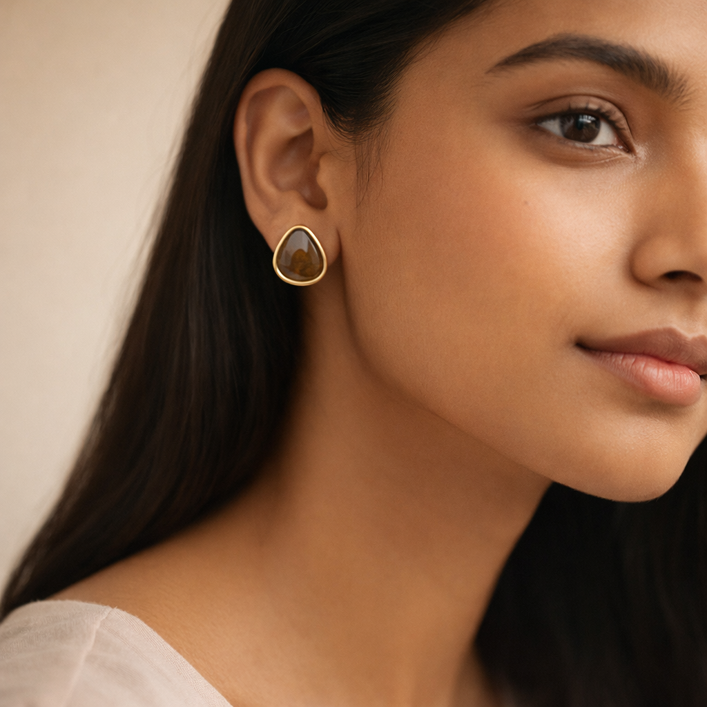 Gilded Mocha Pear Studs