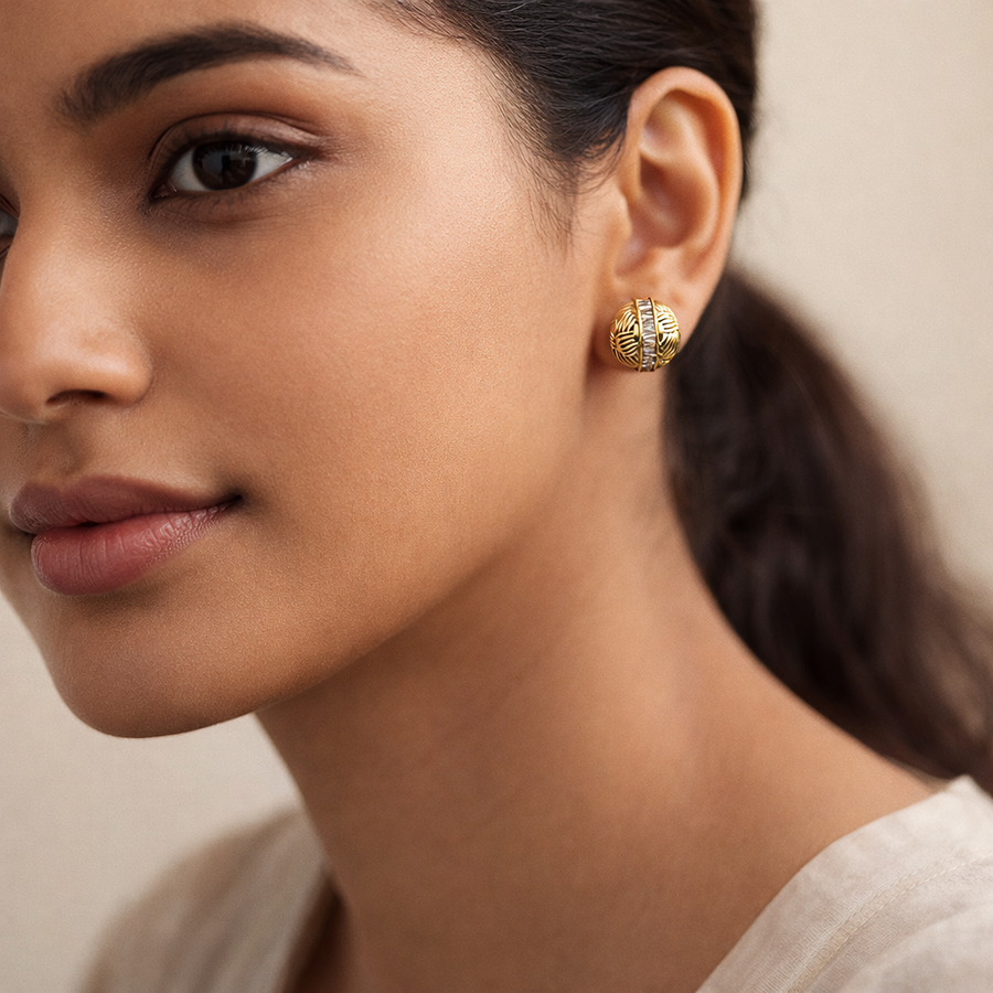Gilded Crystal Orbit Studs