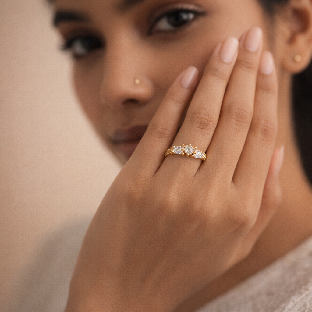 Eternal Marquise Crystal Golden Ring