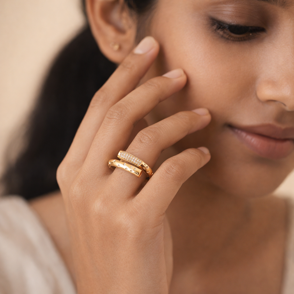 Radiant Marquise Halo Golden Ring