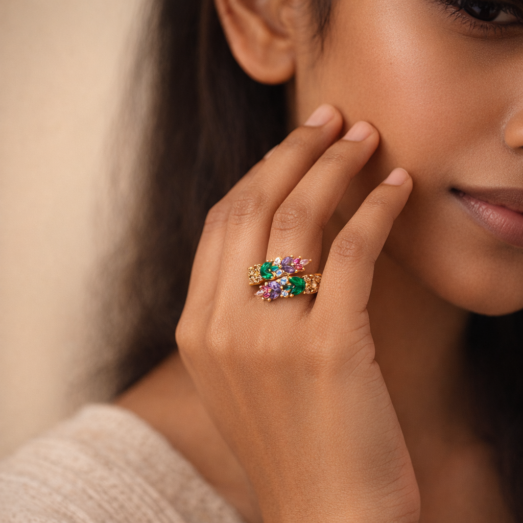 Enchanted Garden Multicolor Bypass Ring