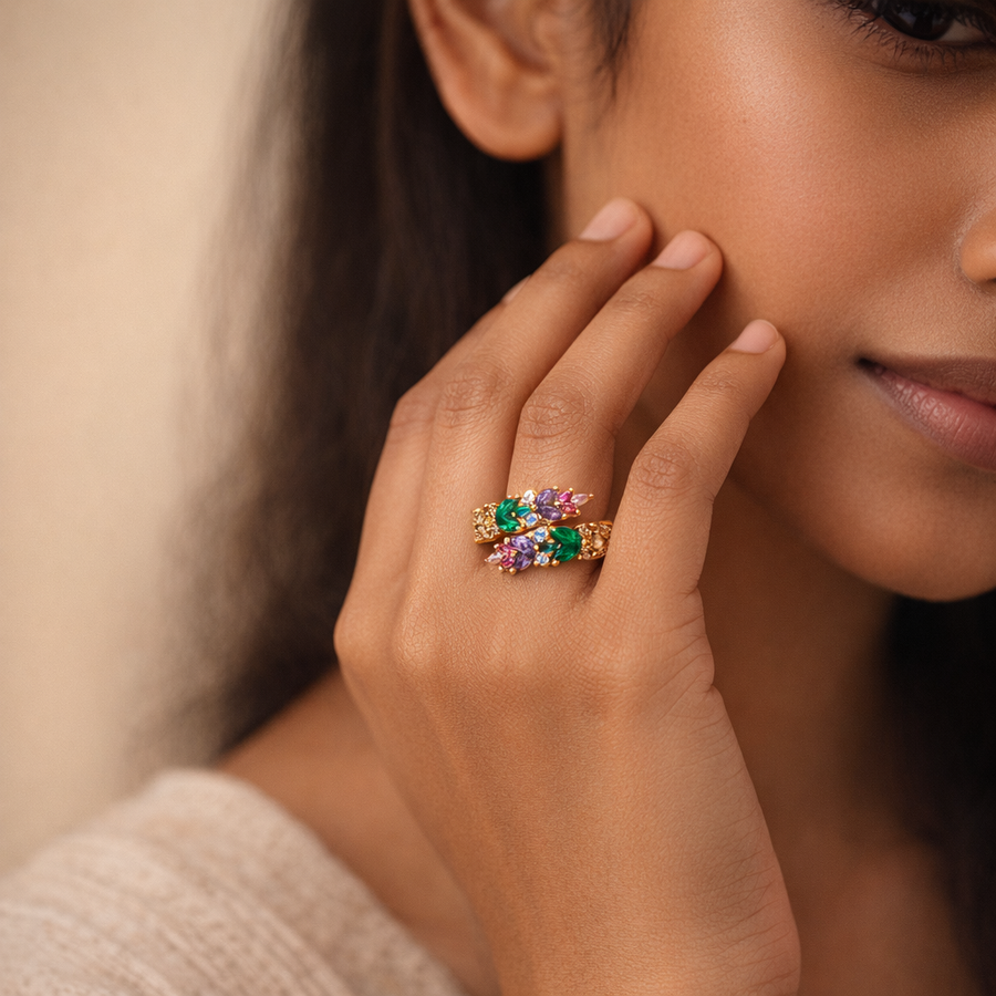 Enchanted Garden Multicolor Bypass Ring