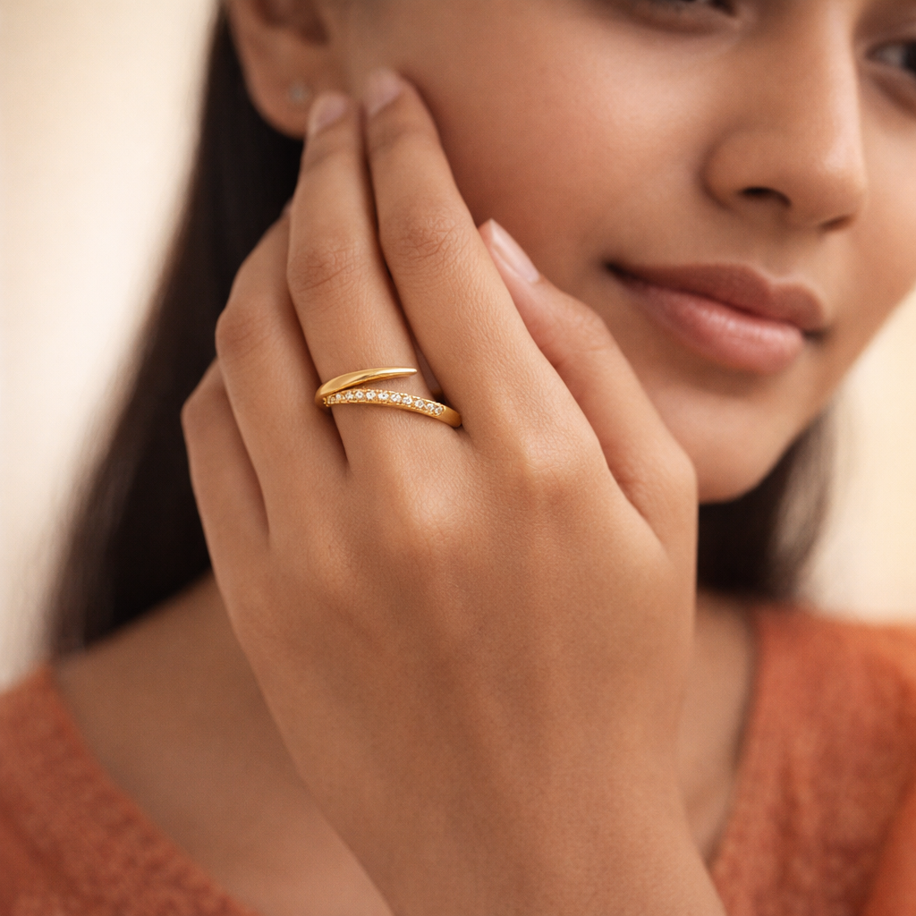 Gilded Quill Bypass Ring