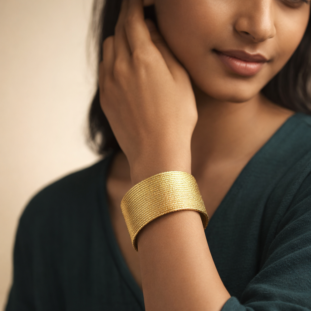 Gilded Woven Mesh Cuff