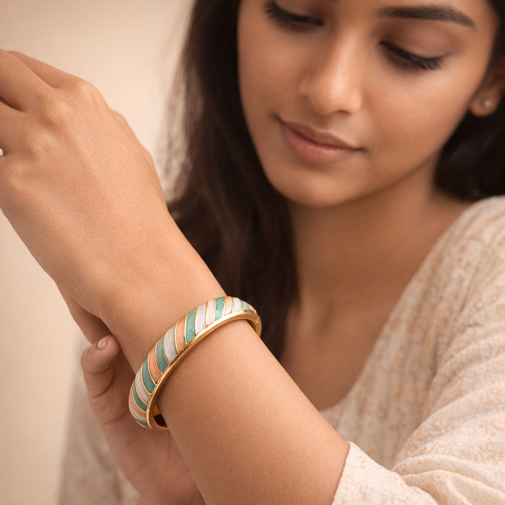 Gilded Sorbet Enamel Bangle