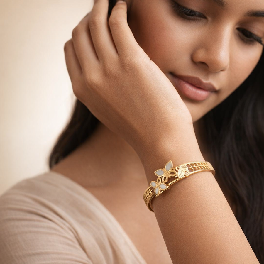 Gilded Butterfly Garden Bangle