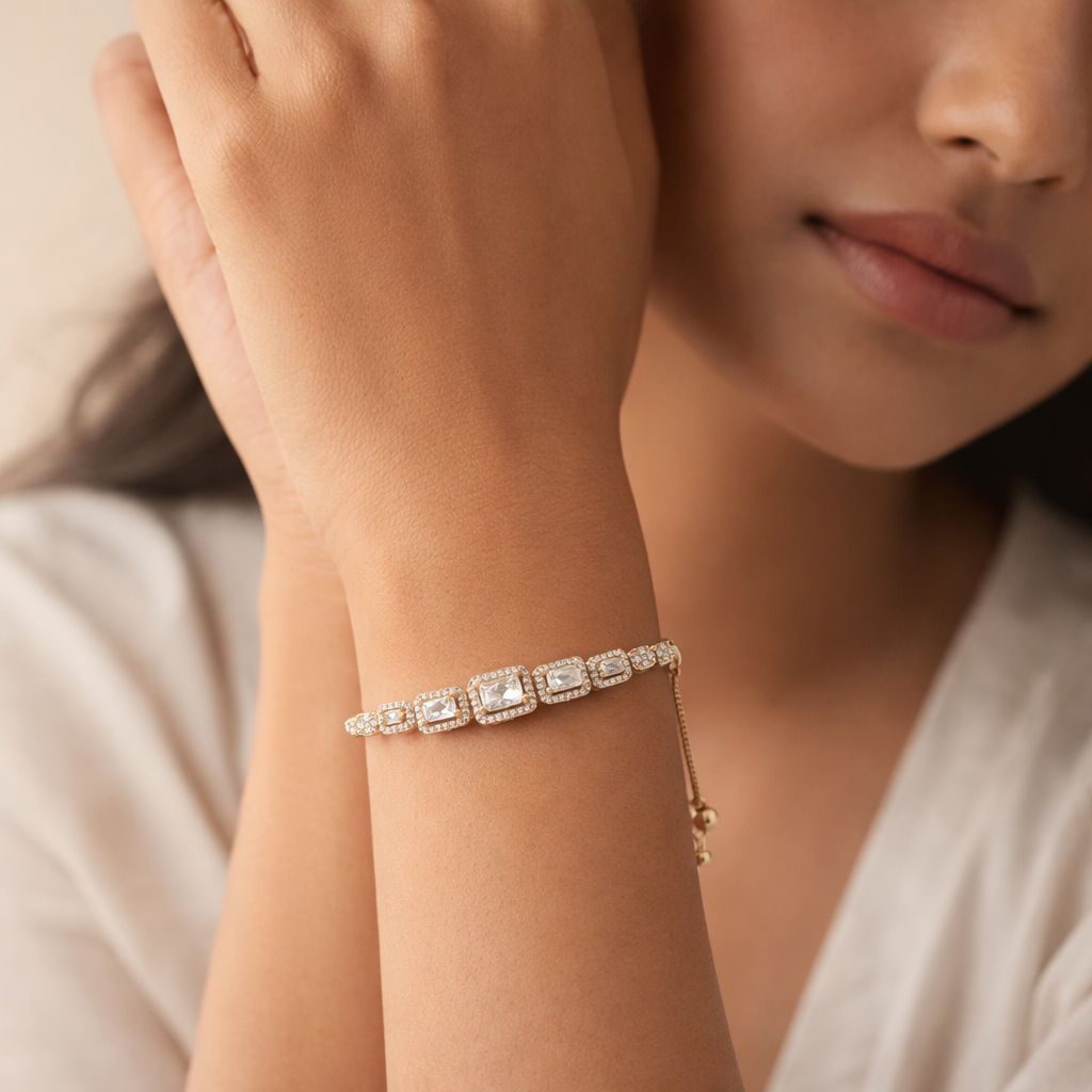 The Baguette Sparkle Slider Bracelet