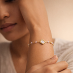 Lavender Pearl-Style Clover Station Bracelet