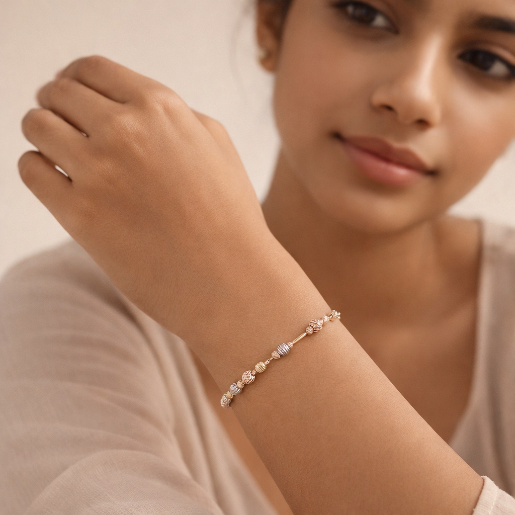 The Triveni Mixed-Metal Beaded Bracelet