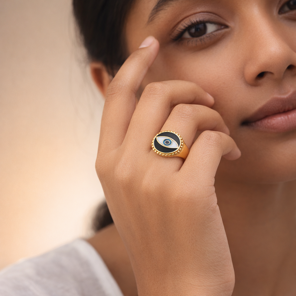 The Midnight Nazar Amulet Ring
