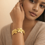 Gold-Tone Blossom Statement Bracelet