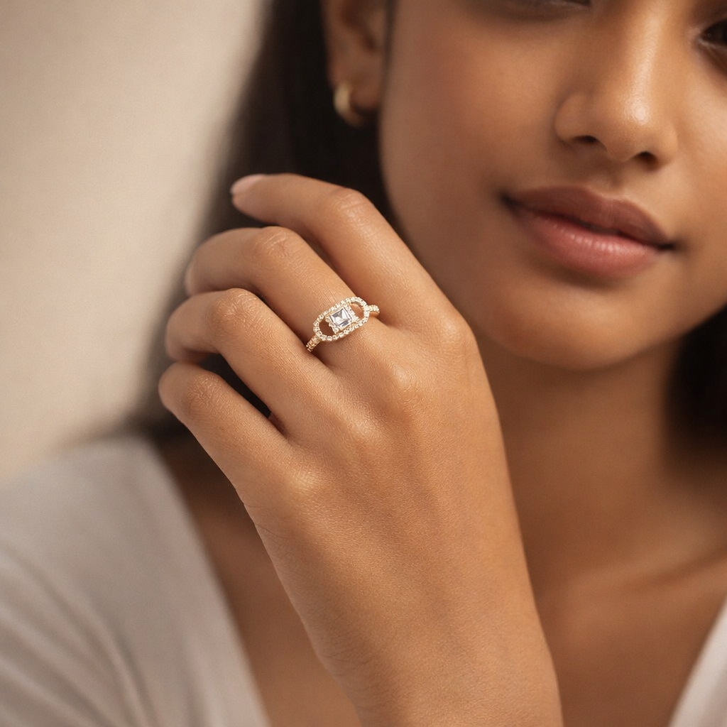 Golden Elegance Diamond Accent Ring