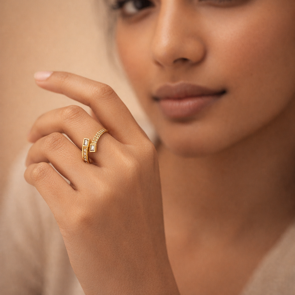 Seraphina Gold Baguette Wrap Ring
