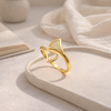 Gilded Fan Motif Bypass Ring