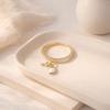 Gilded Lock & Key Charm Ring