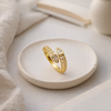 Gilded Serpent Teardrop Bypass Ring
