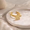 Golden Blossom Adjustable Diamond Ring