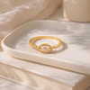 Marquise Halo Celestial Golden Ring