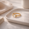 Radiant Solitaire Pavé Golden Ring