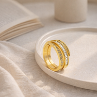 Royal Layered Diamond Gold Ring