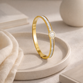 Gilded Baguette and Inlay Bangle