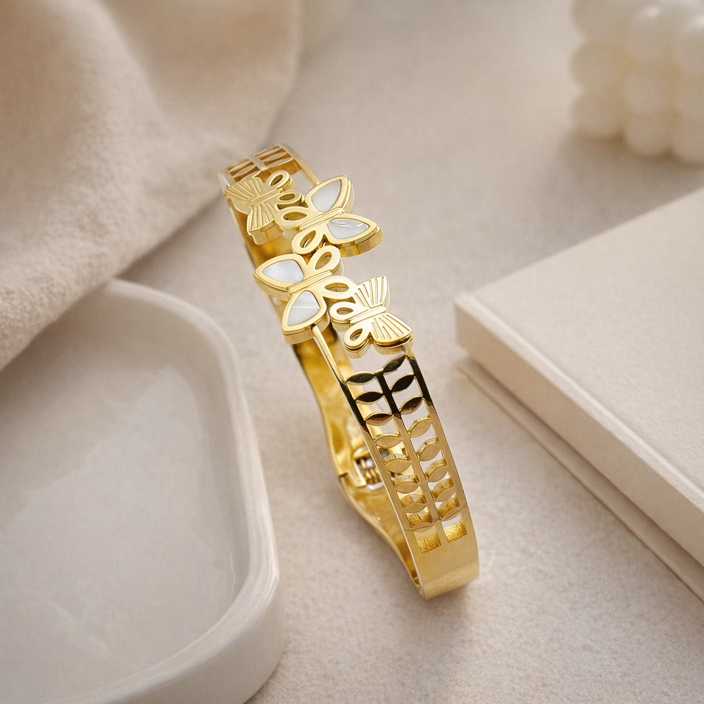 Gilded Butterfly Garden Bangle
