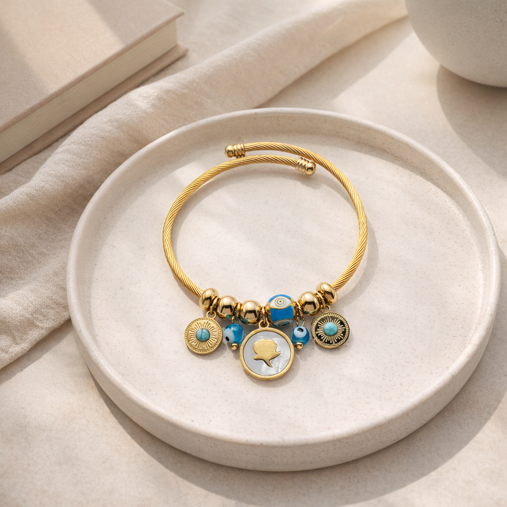 Gilded Celestial Charm Bangle