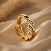 Gilded Twisted Croissant Bangle