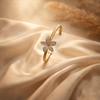 The Gilded Petal Diamond Encrusted Floral Bangle
