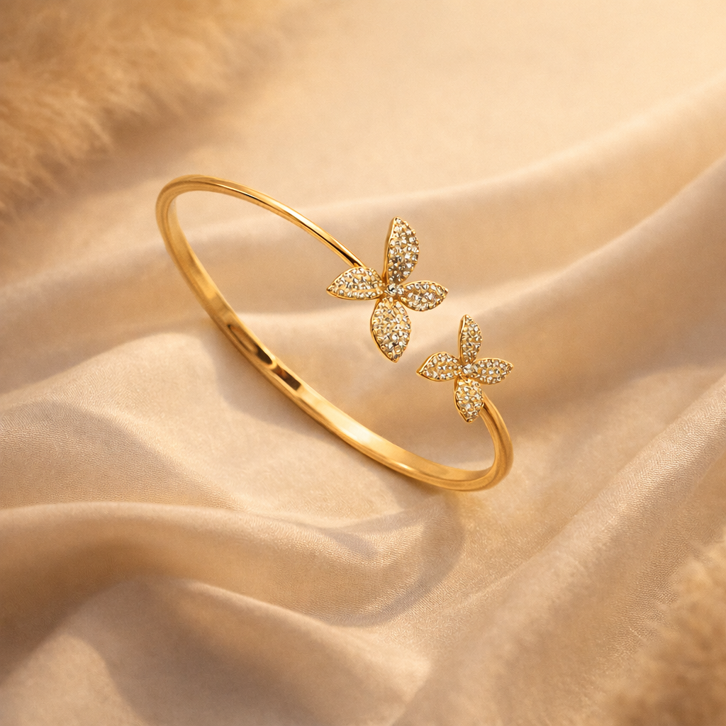 The Titli Shimmer Butterfly Gold Bangle
