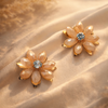 Champagne Crystal Blossom Stud Earrings