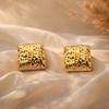 Gilded Bark Square Studs