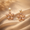 Gilded Crystal Flora Drop Earrings