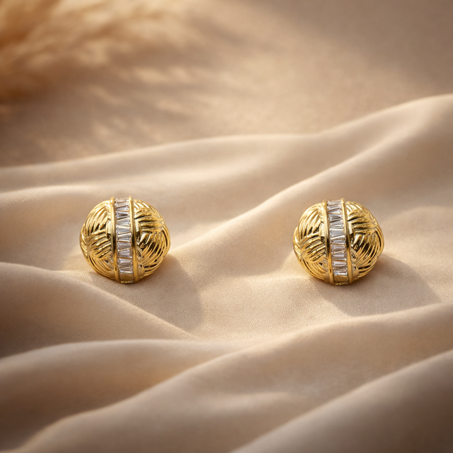 Gilded Crystal Orbit Studs
