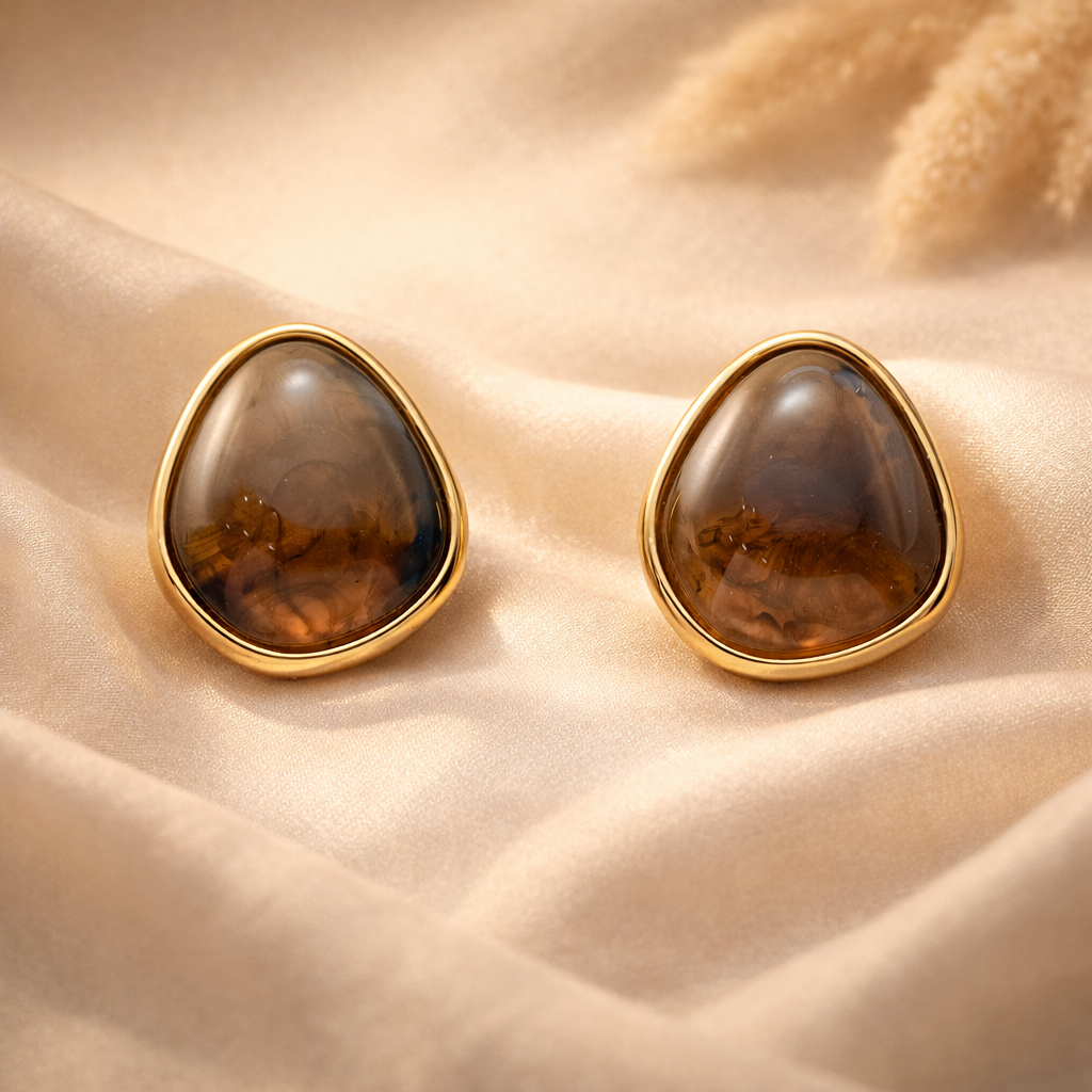 Gilded Mocha Pear Studs