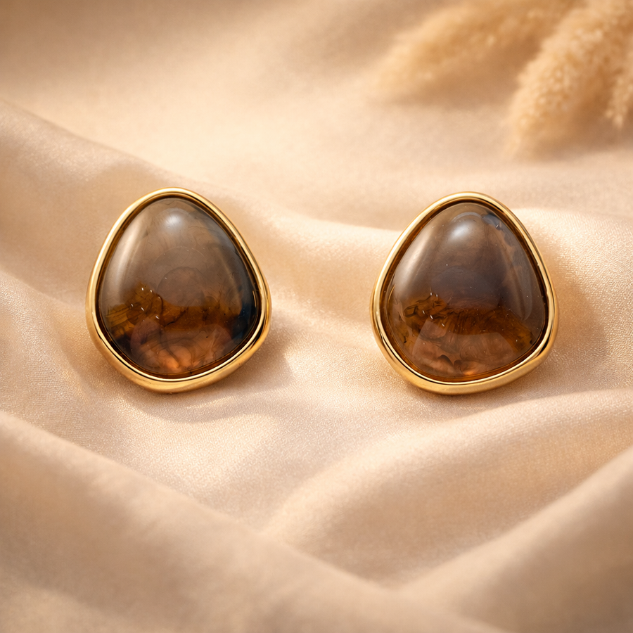 Gilded Mocha Pear Studs