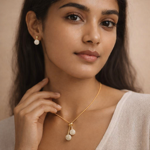 Celeste Gold Drop Necklace Set