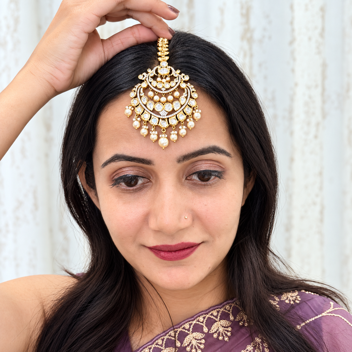 Bridal Victorian-Style Kundan-Inspired Maang Tikka