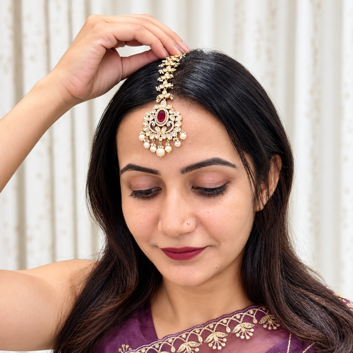 Victorian-Style Kundan-Inspired Maang Tikka
